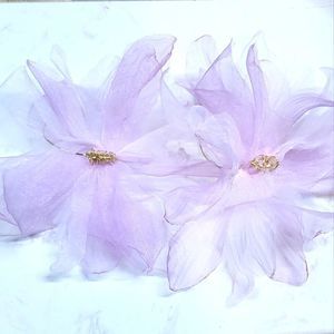 Floral lightweight earrings handmade gold plated hoops